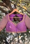 Lavender Silk Bridal Blouse: Hand Embroidered Zardosi Maggam Work lavender blouse,bridal maggam blouse,wedding blouse,saree blouses usa