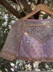 Hand Embroidered Zardosi Bridal Blouse: Lavender Silk Maggam Work