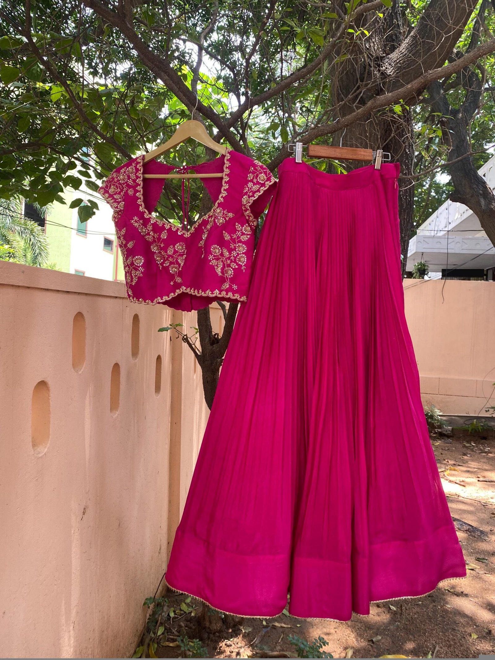 Pink Embroidered Lehenga Choli Set: Silk Crop Top Skirt, Wedding Party Wear,Lehenga crop top set,blue lehenga,party wear lehenga,Indian outf