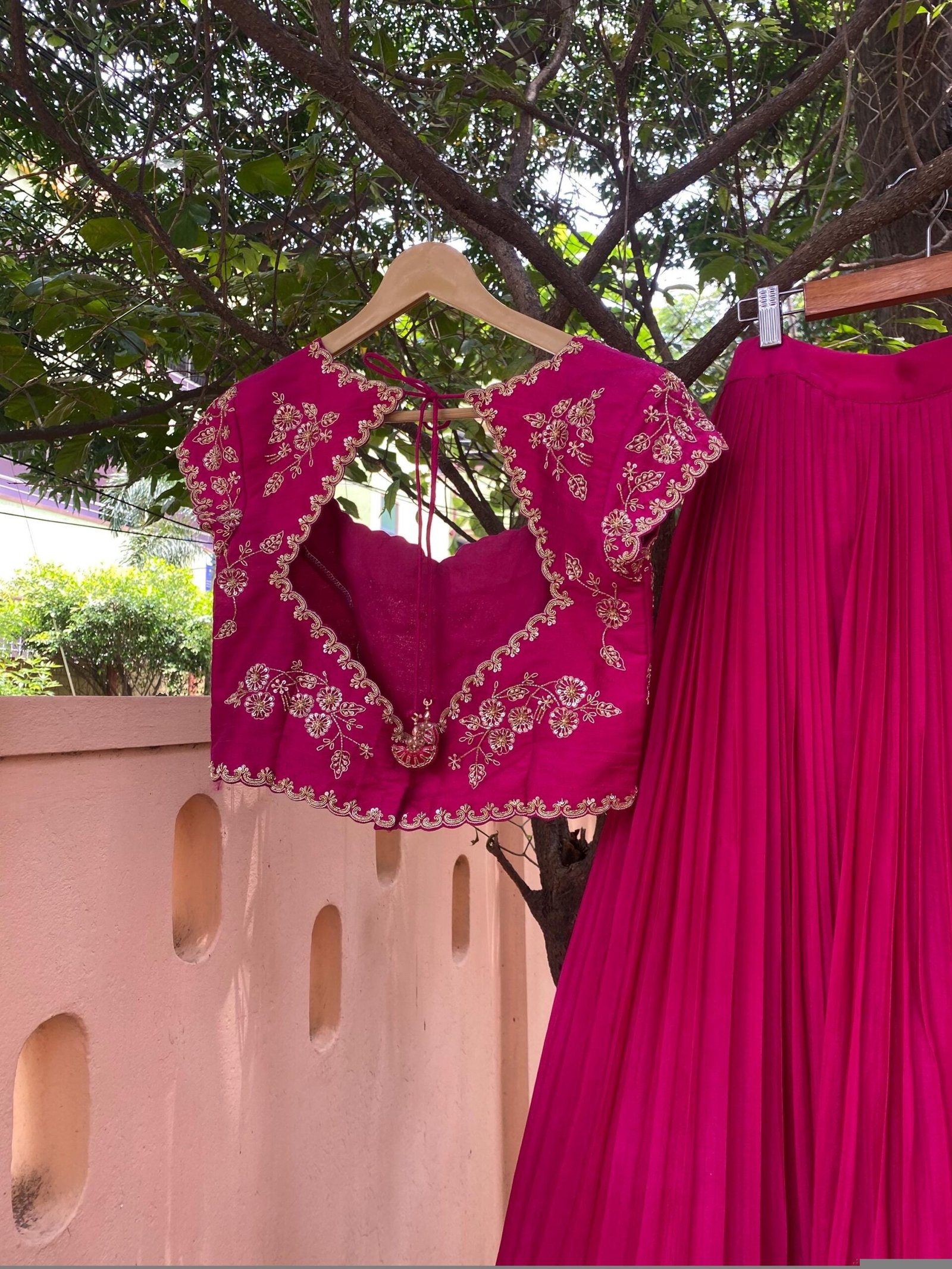 Pink Embroidered Lehenga Choli Set: Silk Crop Top Skirt, Wedding Party Wear,Lehenga crop top set,blue lehenga,party wear lehenga,Indian outf