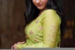 Hand Embroidered Pista Green Chanderi Silk Anarkali Suit with Kota Dupatta