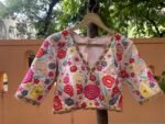 Hand Embroidered Silk Blouse: Light Pink Zardosi Maggam Work
