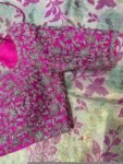 Hand Embroidered Silk Bridal Blouse: Pink Zardosi Wedding Crop Top