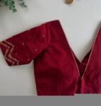 Hand Embroidered Zardosi Silk Blouse: Maroon Red Maggam Work