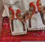 Hand Embroidered Zardosi Silk Blouse: Cream Maggam Work, Multicolor Chand Embroidery