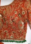 Orange Hand-Embroidered Lehenga Set: Indian Wedding Party Dress
