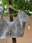 Hand Embroidered Silver Silk Blouse: Zardosi Maggam Wedding Crop Top/silver hand work blouse/bridal mix and match blouse,plus size blouses