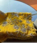 Hand Embroidered Yellow Silk Anarkali Dress: Indian Zardosi Kurta