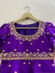 Handloom Kanjeevaram Silk Lehenga Set: Embroidered Peplum Top, Indian Wedding Dress