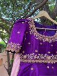 Handloom Kanjeevaram Silk Lehenga Set: Embroidered Peplum Top, Indian Wedding Dress