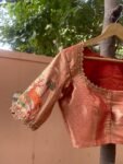 pure silk hand embroidery blouse/elbow sleeve maggam blouse/paithani zardosi blouse/hand embroidered blouse/red Paithani ready made blouse
