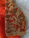 Orange Raw Silk Zardosi Blouse: Hand Embroidered Saree Top