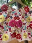 Hand Embroidered Silk Blouse: Light Pink Zardosi Maggam Work