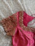 Hand Embroidered Silk Blouse: Light Pink Zardosi Maggam Work