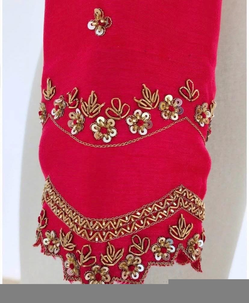 Pink Hand Embroidered Zardosi Silk Blouse: Maggam Work, Full Sleeve, pink maggam work blouse,full sleeve saree blouse , saree blouses usa