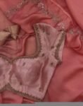 pure silk hand embroidery blouse/pink saree maggam blouse/pink short sleeve blouse/hand embroidered blouse/light pink ready made blouse usa