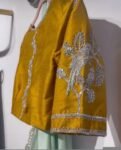 Hand Embroidered Zardosi Silk Blouse: Mustard Yellow Saree Top,handwork saree blouse , pure silk hand work blouse, mix and match blouses usa