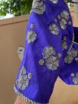 Royal Blue Silk Saree Blouse: Hand Embroidered Zardosi Maggam,elbow Sleeve,handwork 42 size blouses , blue saree blouse,mix and match blouse