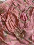 Pink tissue silk saree with hand embroidered blouse/pink saree with pink hand work blouse|floral sarees /pink floral silk saree with blouse
