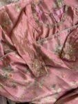 Pink tissue silk saree with hand embroidered blouse/pink saree with pink hand work blouse|floral sarees /pink floral silk saree with blouse