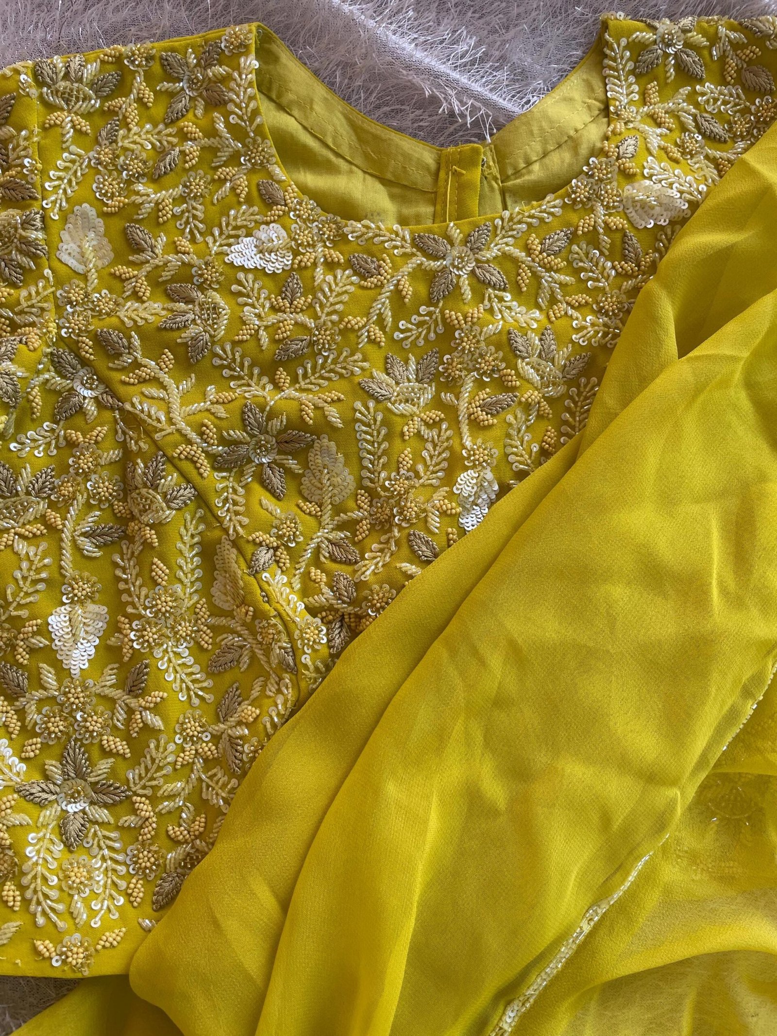 Mustard Yellow Ruffle Saree: Georgette Cocktail Sari with Embroidered Blouse, ruffle saree blouse , mehendi saree, haldi saree,cocktail sare
