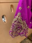 Hand Embroidered Silk Zardosi Blouse: Magenta Pink Maggam Work