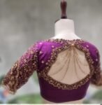 Purple Raw Silk Zardosi Blouse: Hand Embroidered Saree Blouse