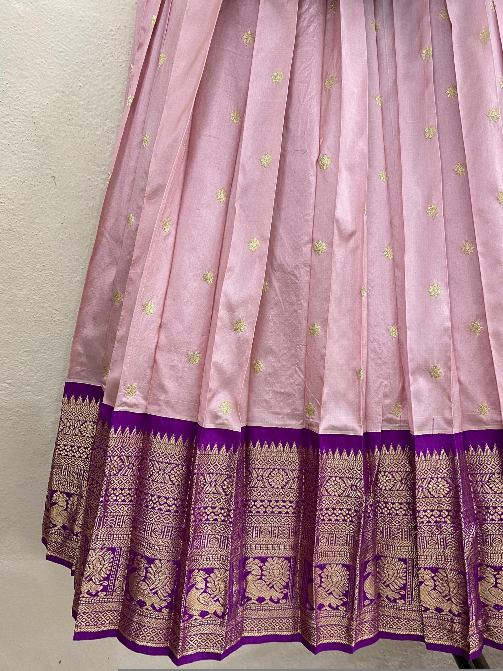 Handloom Kanjeevaram Silk Lehenga Set: Embroidered Peplum Top, Indian Wedding Dress