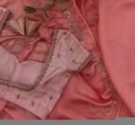 pure silk hand embroidery blouse/pink saree maggam blouse/pink short sleeve blouse/hand embroidered blouse/light pink ready made blouse usa