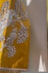 Hand Embroidered Zardosi Silk Blouse: Mustard Yellow Saree Top,handwork saree blouse , pure silk hand work blouse, mix and match blouses usa