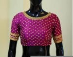 pure silk hand embroidery blouse/saree maggam blouse/hot pink zardosi blouse/hand embroidered blouse /magenta pink ready made blouse zardosi