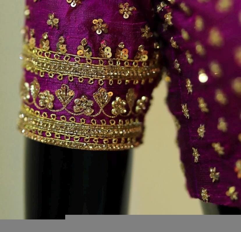 pure silk hand embroidery blouse/saree maggam blouse/hot pink zardosi blouse/hand embroidered blouse /magenta pink ready made blouse zardosi