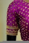 pure silk hand embroidery blouse/saree maggam blouse/hot pink zardosi blouse/hand embroidered blouse /magenta pink ready made blouse zardosi