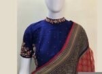 Navy blue silk hand embroidery blouse/saree maggam blue blouse/blue saree blouse/hand embroidered blouse/royalblue ready made blouse zardosi