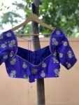 Royal Blue Silk Saree Blouse: Hand Embroidered Zardosi Maggam,elbow Sleeve,handwork 42 size blouses , blue saree blouse,mix and match blouse