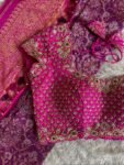 pure silk hand embroidery blouse/pink heavy maggam blouse/hot pink zardosi blouse/wedding hand embroidered blouse/bridal ready made blouse