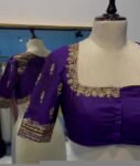 Hand Embroidered Purple Silk Blouse: Zardosi Maggam Work,purple saree blouse,handwork blouses, mix and match blouses,plus size blouses usa