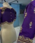 Hand Embroidered Purple Silk Blouse: Zardosi Maggam Work,purple saree blouse,handwork blouses, mix and match blouses,plus size blouses usa