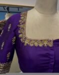 Hand Embroidered Purple Silk Blouse: Zardosi Maggam Work,purple saree blouse,handwork blouses, mix and match blouses,plus size blouses usa