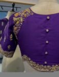 Hand Embroidered Purple Silk Blouse: Zardosi Maggam Work,purple saree blouse,handwork blouses, mix and match blouses,plus size blouses usa