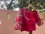 pure silk hand embroidery blouse/ikkat saree maggam blouse/raw silk zardosi blouse/multi colohand embroidered blouse/red Patola saree blouse