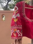 pure silk hand embroidery blouse/ikkat saree maggam blouse/raw silk zardosi blouse/multi colohand embroidered blouse/red Patola saree blouse