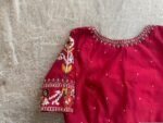 pure silk hand embroidery blouse/ikkat saree maggam blouse/raw silk zardosi blouse/multi colohand embroidered blouse/red Patola saree blouse