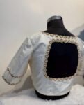 pure silk hand embroidery blouse/modern maggam blouse/cream zardosi blouse/hand embroidered blouse/off white mix and match ready made blouse