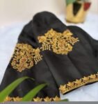 pure silk hand embroidery blouse/black maggam blouse/raw silk zardosi blouse/hand embroidered blouse/ready made blouse zardosi/mix and match