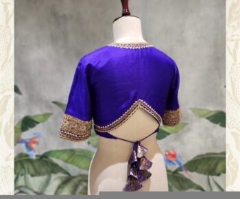 Hand Embroidered Purple Silk Blouse: Zardosi Maggam Work,purple saree blouse,handwork blouses, mix and match blouses,plus size blouses