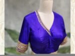 Hand Embroidered Purple Silk Blouse: Zardosi Maggam Work,purple saree blouse,handwork blouses, mix and match blouses,plus size blouses usa