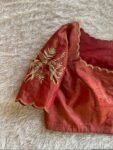 pure silk hand embroidery blouse /saree maggam blouse/red zardosi blouse/maroon red hand embroidered blouse/tissue red mix and match blouse