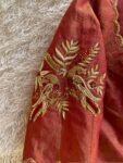 pure silk hand embroidery blouse /saree maggam blouse/red zardosi blouse/maroon red hand embroidered blouse/tissue red mix and match blouse