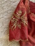 pure silk hand embroidery blouse /saree maggam blouse/red zardosi blouse/maroon red hand embroidered blouse/tissue red mix and match blouse
